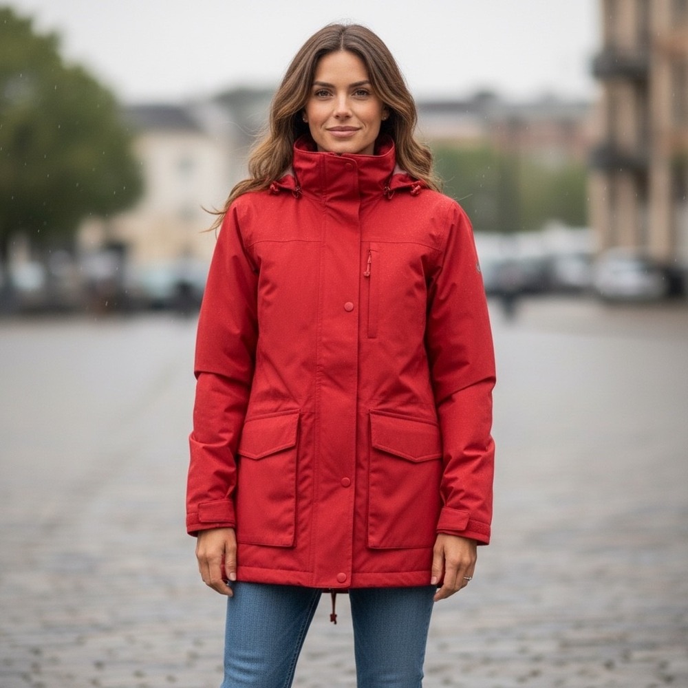 Goose Down Gore-Tex Winter Coat Womens Size Small Hooded Red Snow